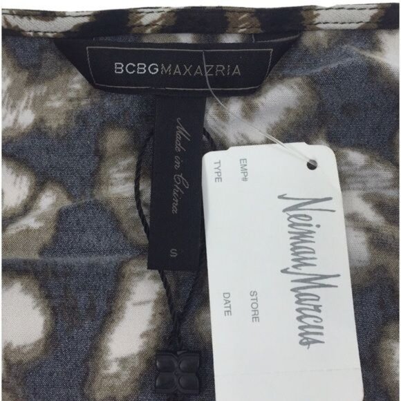 NWT BCBGMAXAZRIA Leopard Print V-Neck Tulip Skirt Wrap Dress - Picture 8 of 12